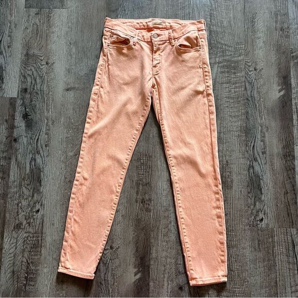 MOTHER Skinny Orange Jeans The Looker Crop Size 27 - Picture 1 of 7